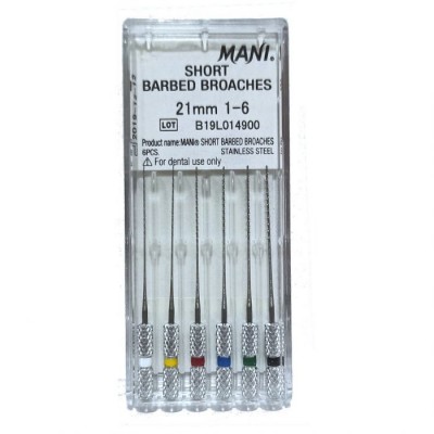 Пульпоекстактори Barbed Broaches Mani 21mm